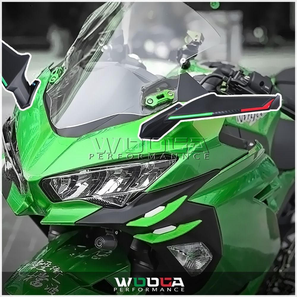 WOOGA カワサキ Ninja250 Ninja400 ZX-6R Ninja650 Ninja1000 ZX-10R対応 空力フロントフェアリング レーシングウィングスポイラー