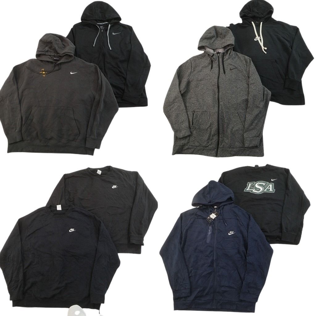 古着卸 まとめ売り ナイキ スウェット 8枚セット ( メンズ 2XL/3XL ) デッドストック スウォッシュロゴ フーディー 中古 古着 NF8663