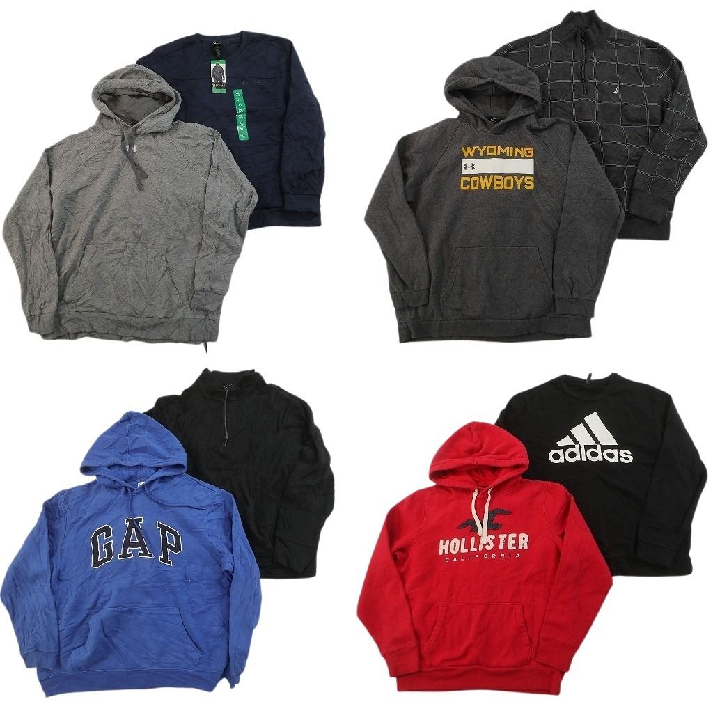 古着卸 まとめ売り ブランド スウェット 8枚セット ( メンズ XL ) バナナリパブリック ホリスター ノーティカ 中古 古着 NF8676