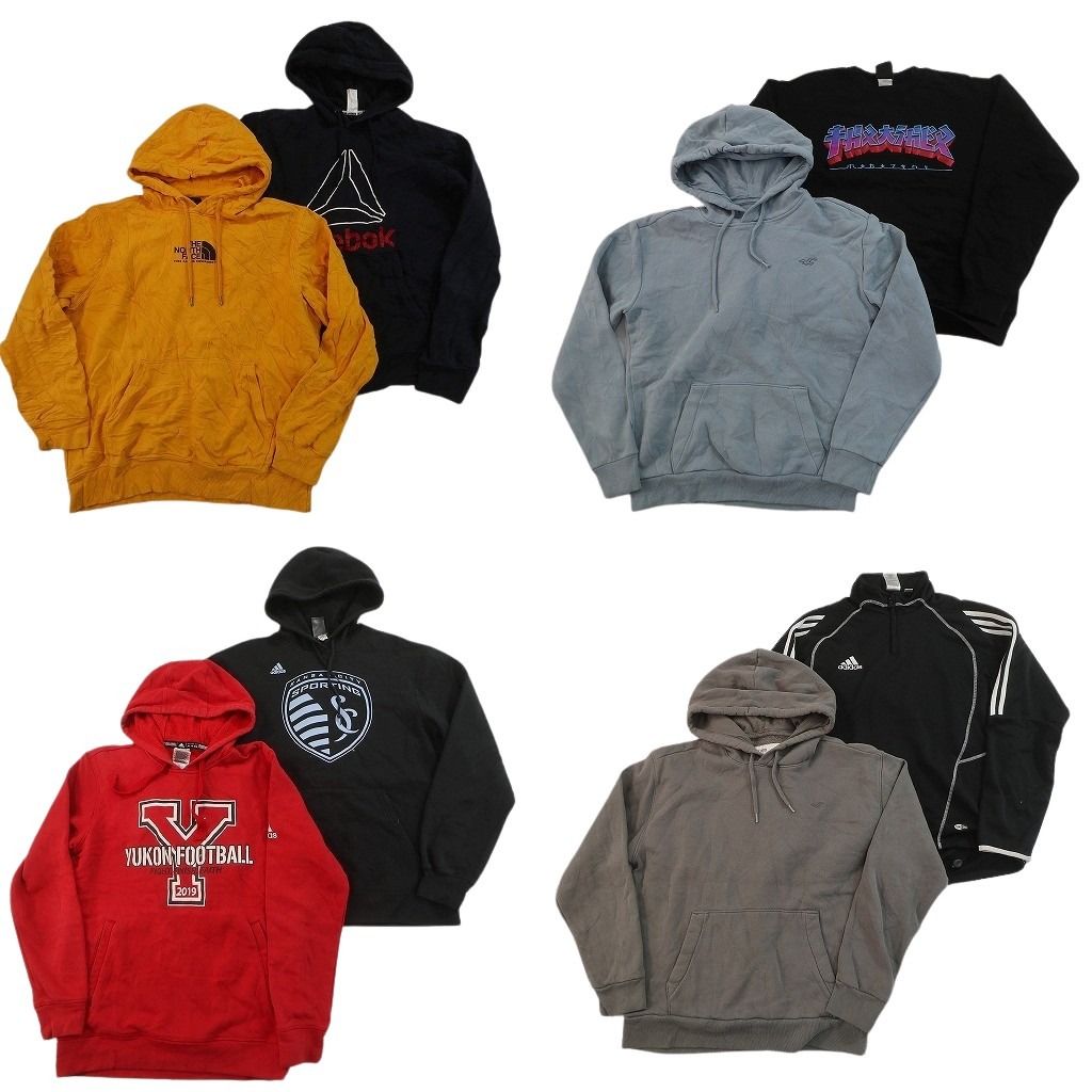 古着卸 まとめ売り ブランド スウェット 14枚セット ( メンズ S/M ) ノースフェイス アディダス リーボック ホリスター 中古 古着 NF8750