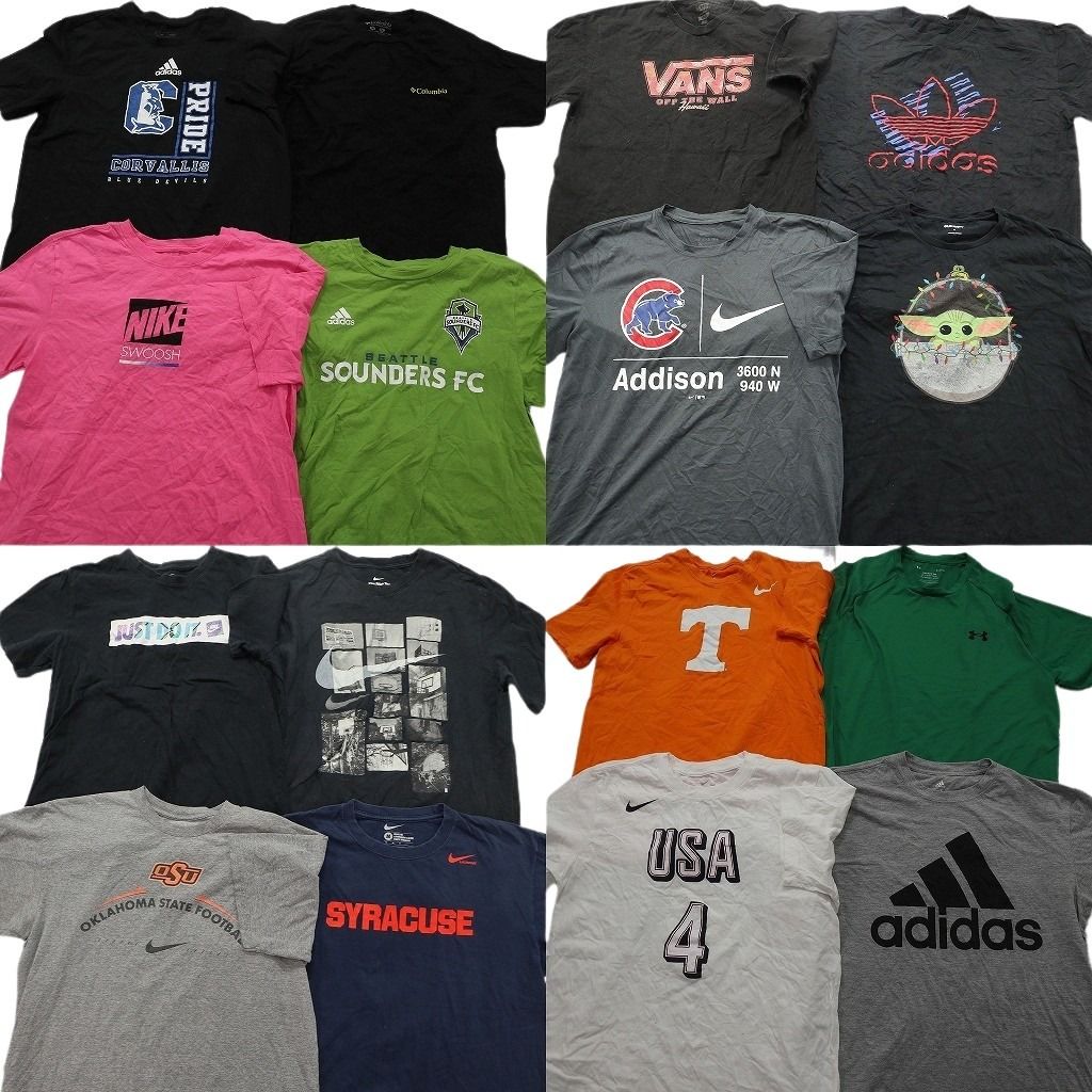 古着卸 まとめ売り ブランドMIX Tシャツ 16枚セット ( メンズ M ) コロンビア アディダス ナイキ オールドネイビー 中古 古着 NF8800