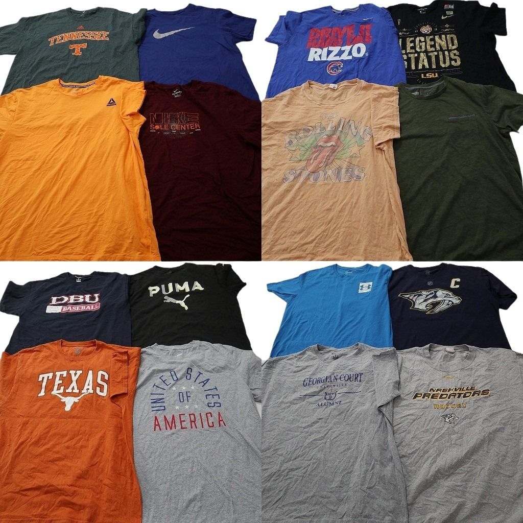 古着卸 まとめ売り ブランドMIX Tシャツ 16枚セット ( メンズ XL ) リーバイス LEE チャンピオン ナイキ リーボック 中古 古着 NF8809