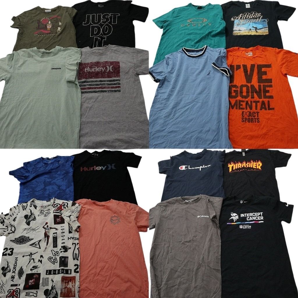 古着卸 まとめ売り ブランドMIX Tシャツ 16枚セット ( メンズ S ) コロンビア ナイキ ノーティカ パタゴニア ジョーダン 中古 古着 NF8818