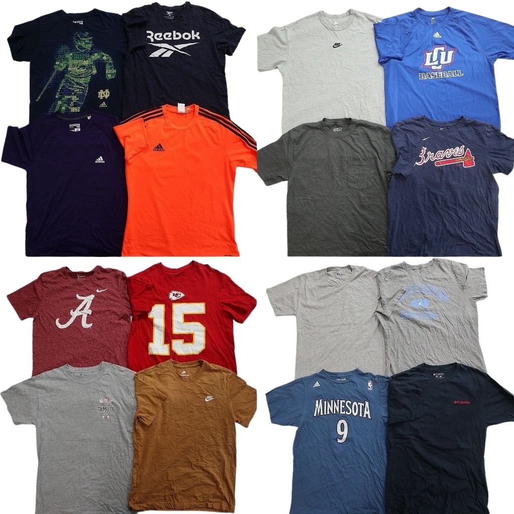 古着卸 まとめ売り ブランドMIX Tシャツ 16枚セット ( メンズ M ) ディッキーズ ナイキ コロンビア アディダス チャンピオン 中古 NF8835