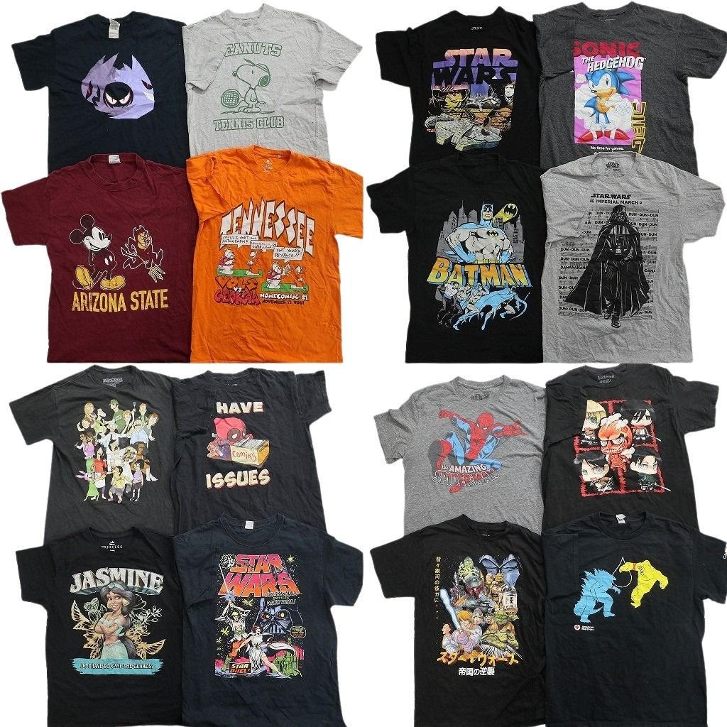 古着卸 まとめ売り キャラクター Tシャツ 16枚セット ( メンズ M ) ポケモン 闇ポケモン 進撃の巨人 ゴースト 中古 古着 NF8837 13,020円