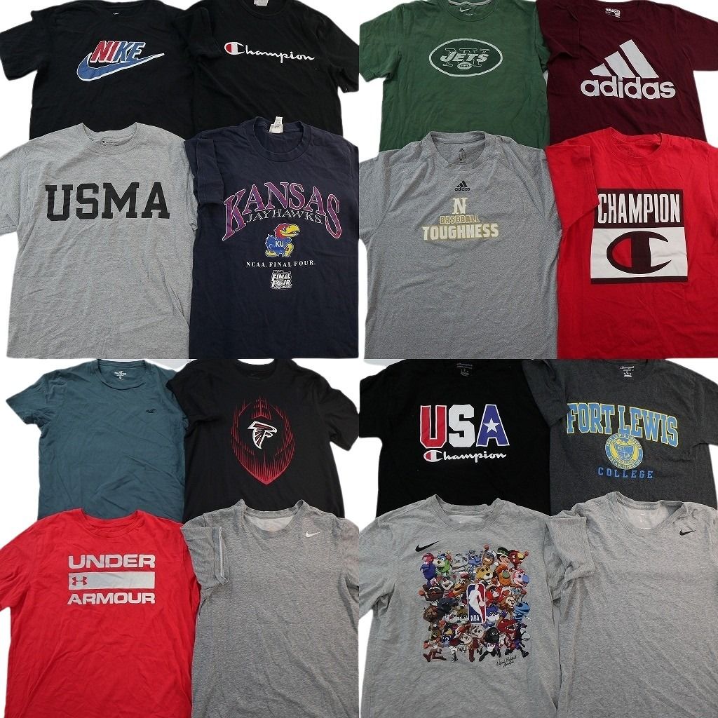 古着卸 まとめ売り ブランドMIX Tシャツ 16枚セット ( メンズ M ) LEE ナイキ ホリスター チャンピオン アディダス 中古 古着 NF8848 13,206円