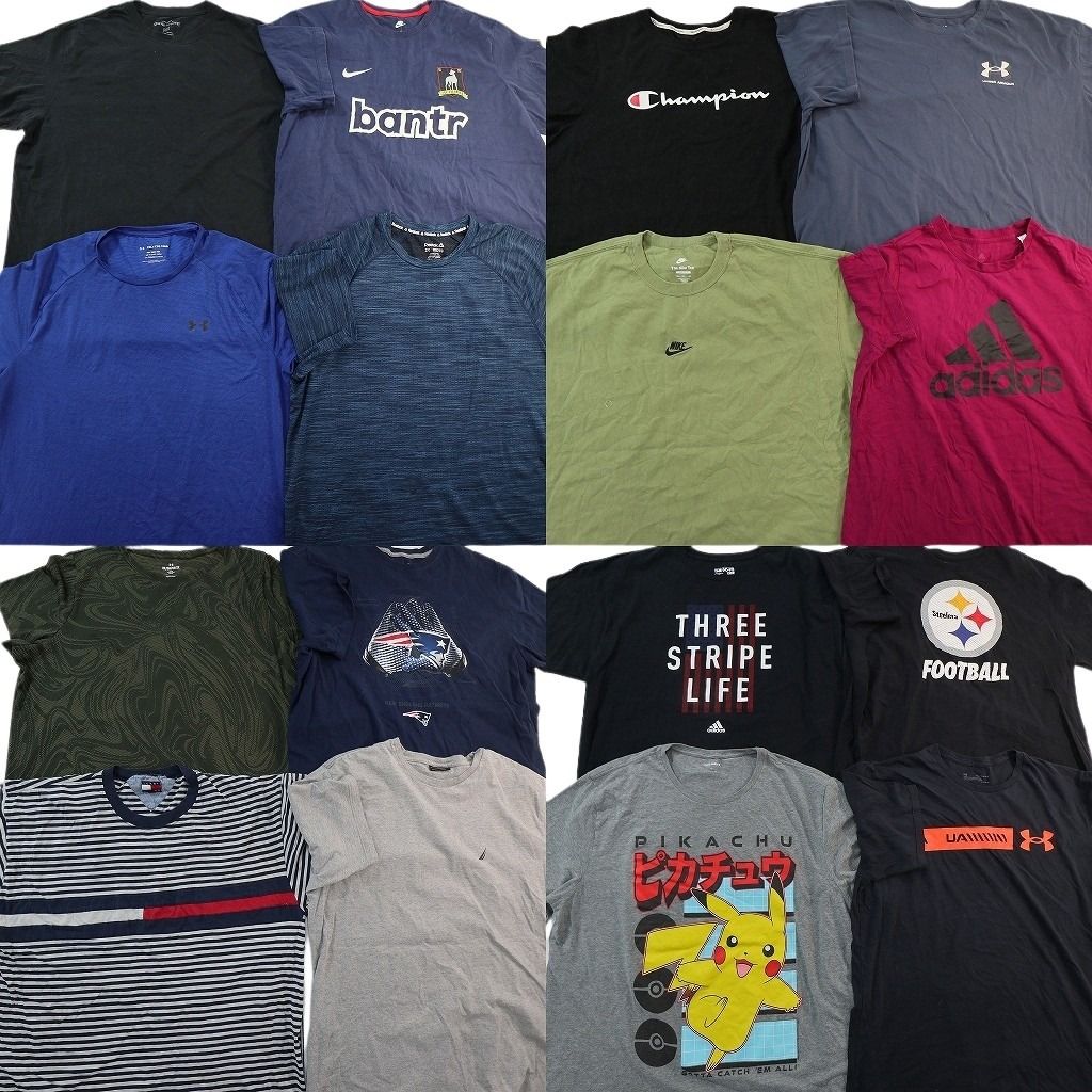 古着卸 まとめ売り ブランドMIX Tシャツ 16枚セット ( メンズ 2XL ) トミー フラッグタグ ナイキ リーボック アディダス 中古 古着 NF8851