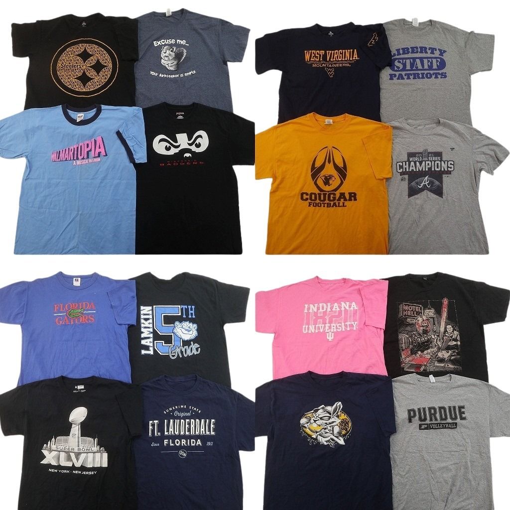 古着卸 まとめ売り プリント Tシャツ 16枚セット ( メンズ L ) プロチーム NFL ラッセル MLB カレッジ風 リンガーT 中古 古着 NF8867 13,020円