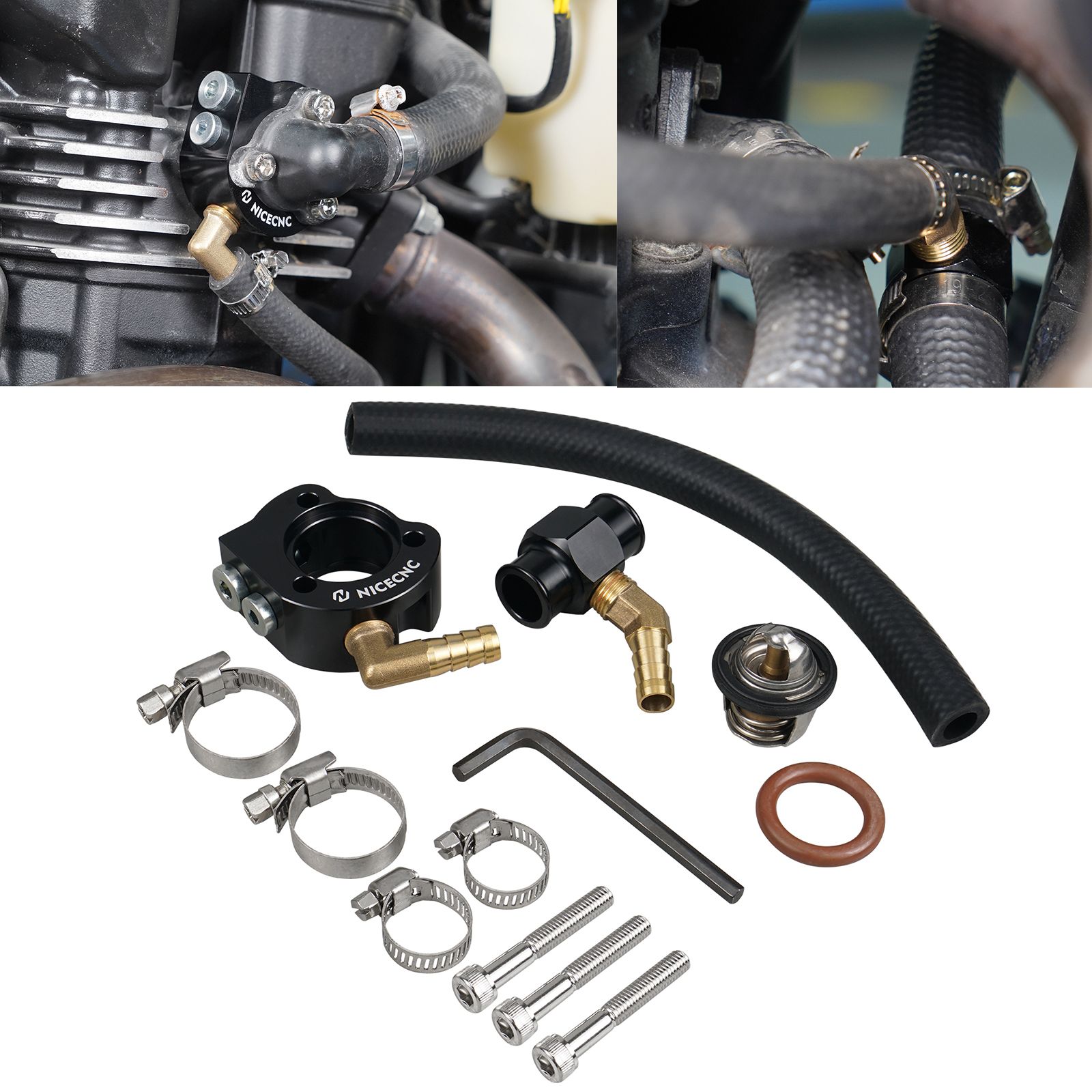 NICECNC カワサキ KLR650 1987〜2024対応 冷却システム改良サーモスタットキット