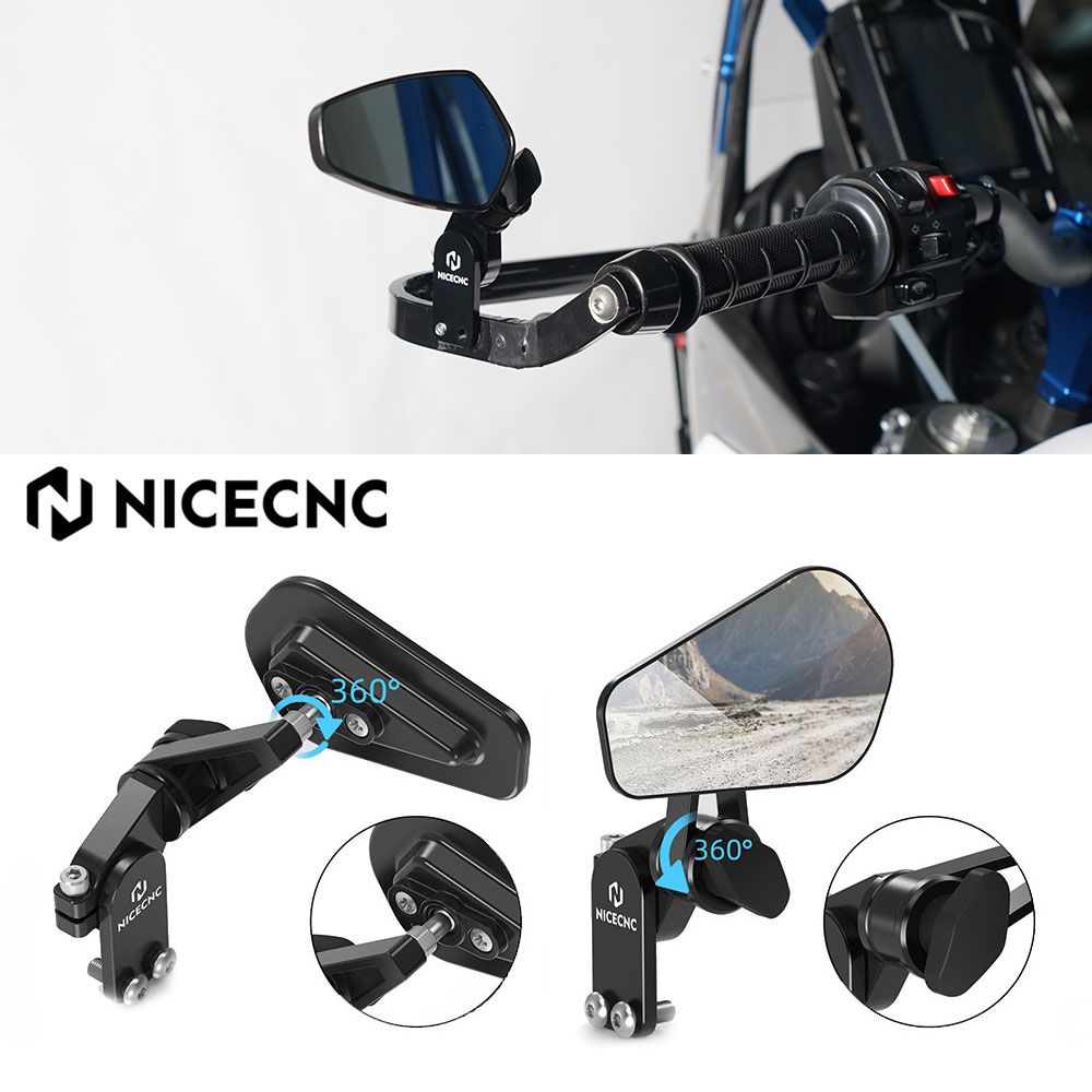 NICECNC KTM 690エンデューロR SMCR 790 890アドベンチャー ハスクバーナ701SM対応 クイックフリップ バックミラー サイドミラー