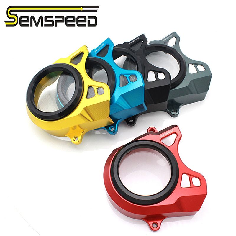 SEMSPEED CFMOTO 450SR 450SS 2022〜2025対応 フロントチェーンカバー アルミ製 クリア保護キャップ
