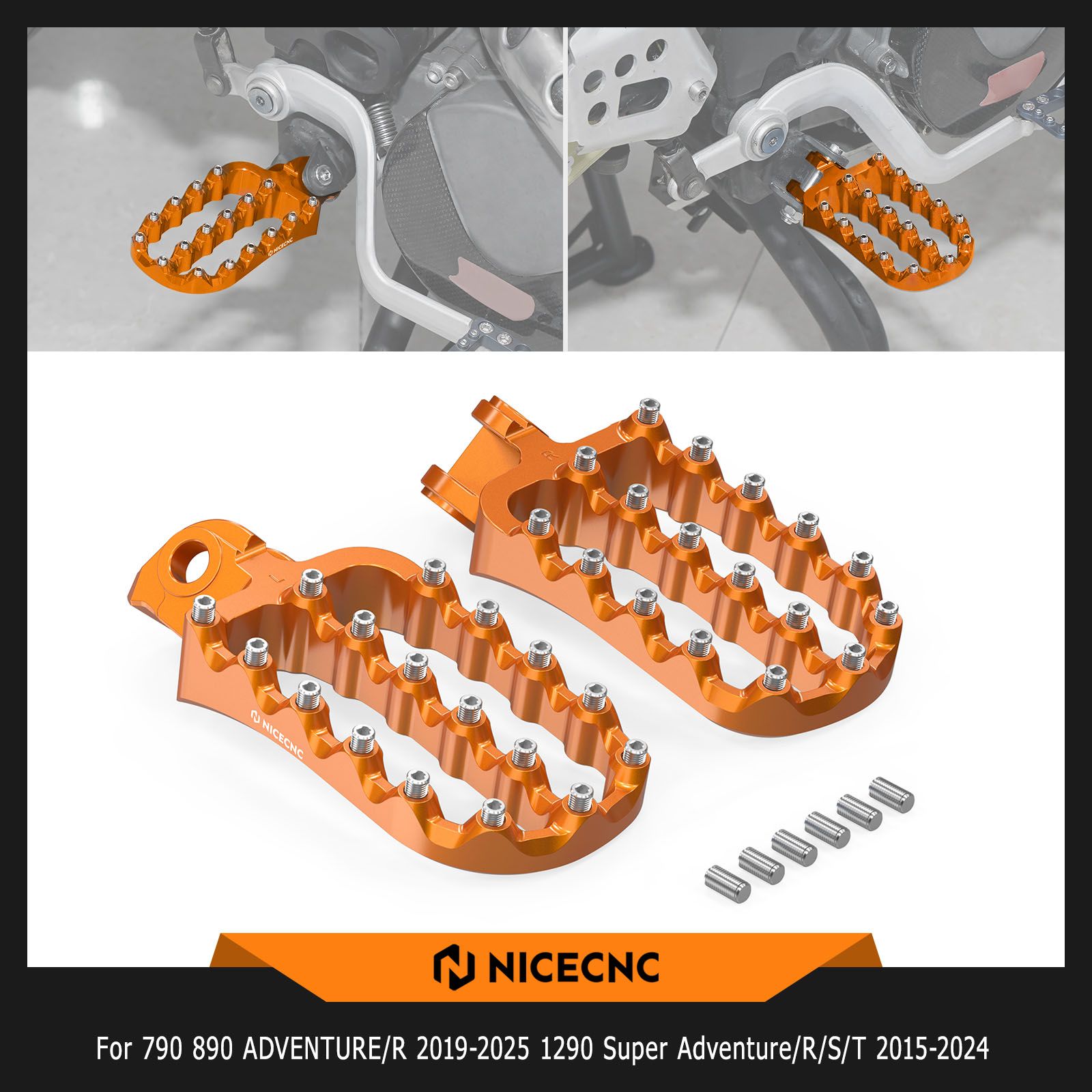 NICECNC KTM 990LC8アドベンチャー2007〜2012 950アドベンチャー2002〜2006 950スーパーモト2005〜2008対応 鍛造フットペグ フットレスト