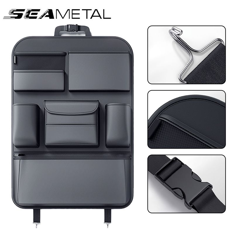 Seametal PUレザー カーシートバック収納袋 ティッシュボックス付き 多機能オーガナイザー 7,020円