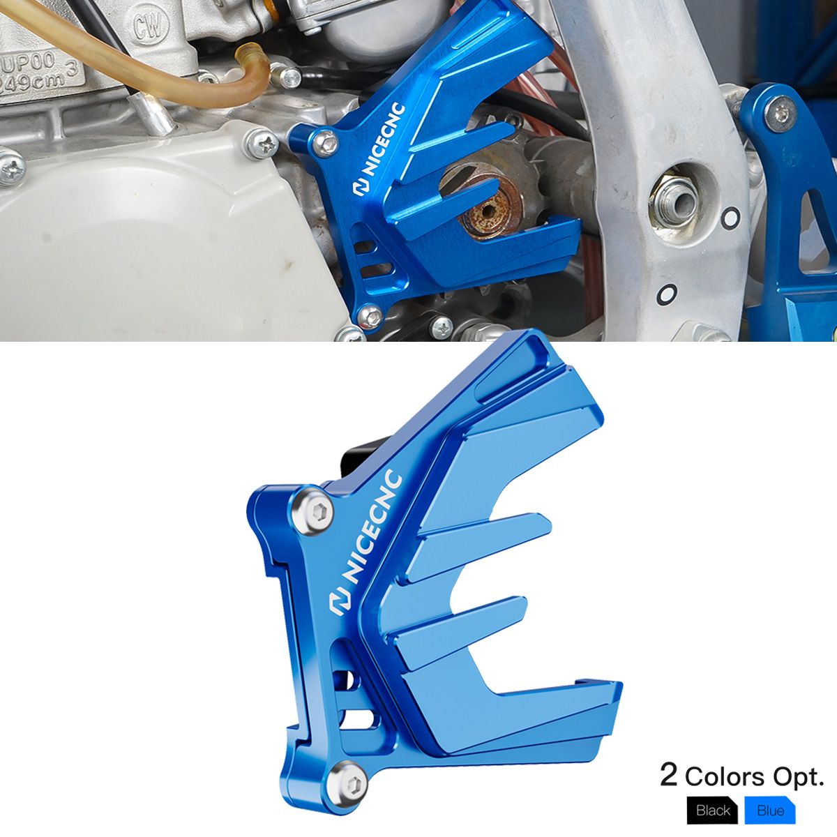 NICECNC ヤマハ YZ250 2000〜2024 YZ250X 2016〜2023対応 スプロケットチェーンガイドカバーガード アルミ製 7,200円