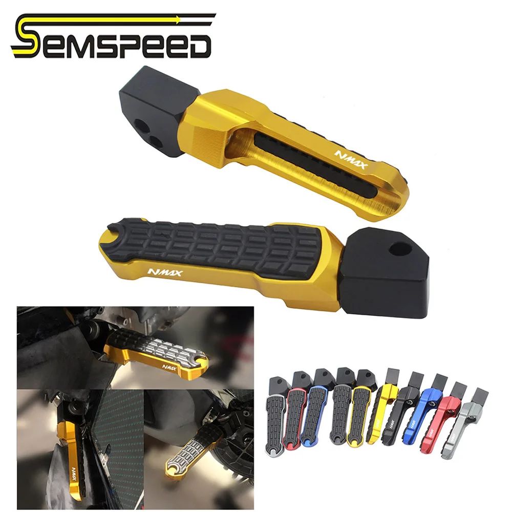 SEMSPEED ヤマハ NMAX125 150 155 MT-09 MT-07 2016〜2021対応 CNC リア回転式パッセンジャーフットペグ 6061-T6アルミ 左右1ペア