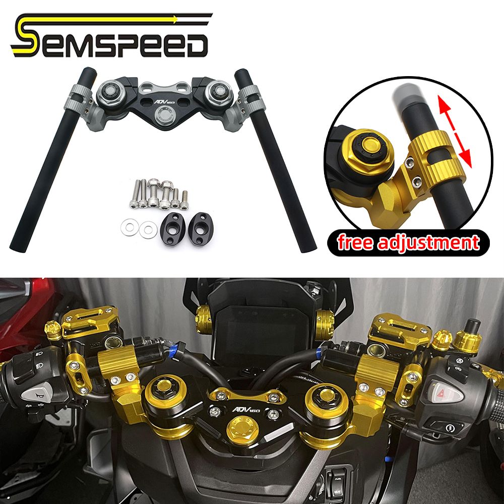 SEMSPEED ホンダ ADV160 2022〜2024対応 調節可能CNCアルミハンドルバー 左右セット