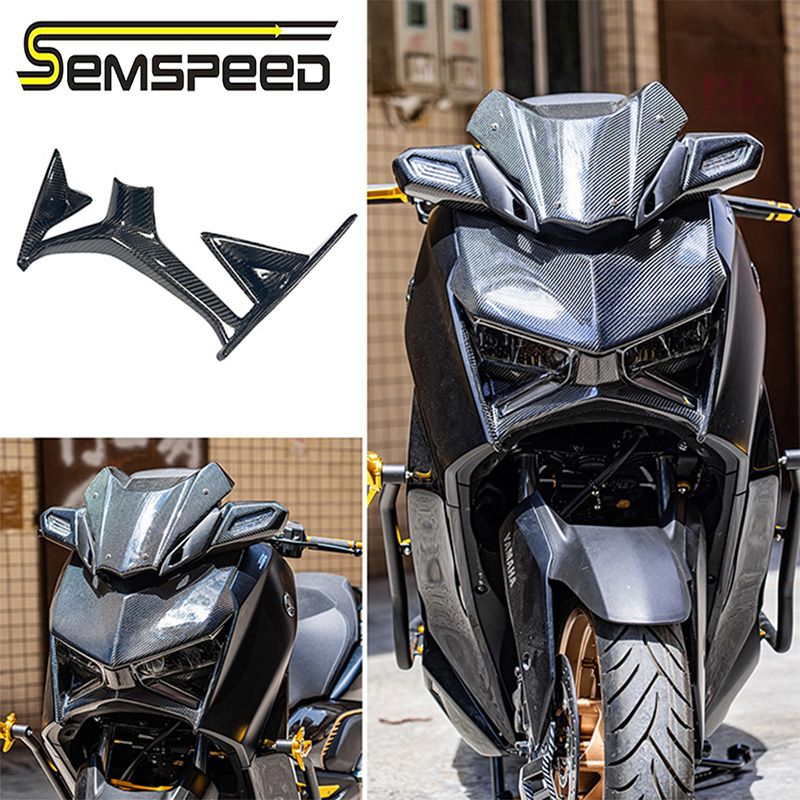 SEMSPEED ヤマハ XMAX125 XMAX250 XMAX300 V2 2023〜2024対応 フロントディフューザー カーボンファイバー調