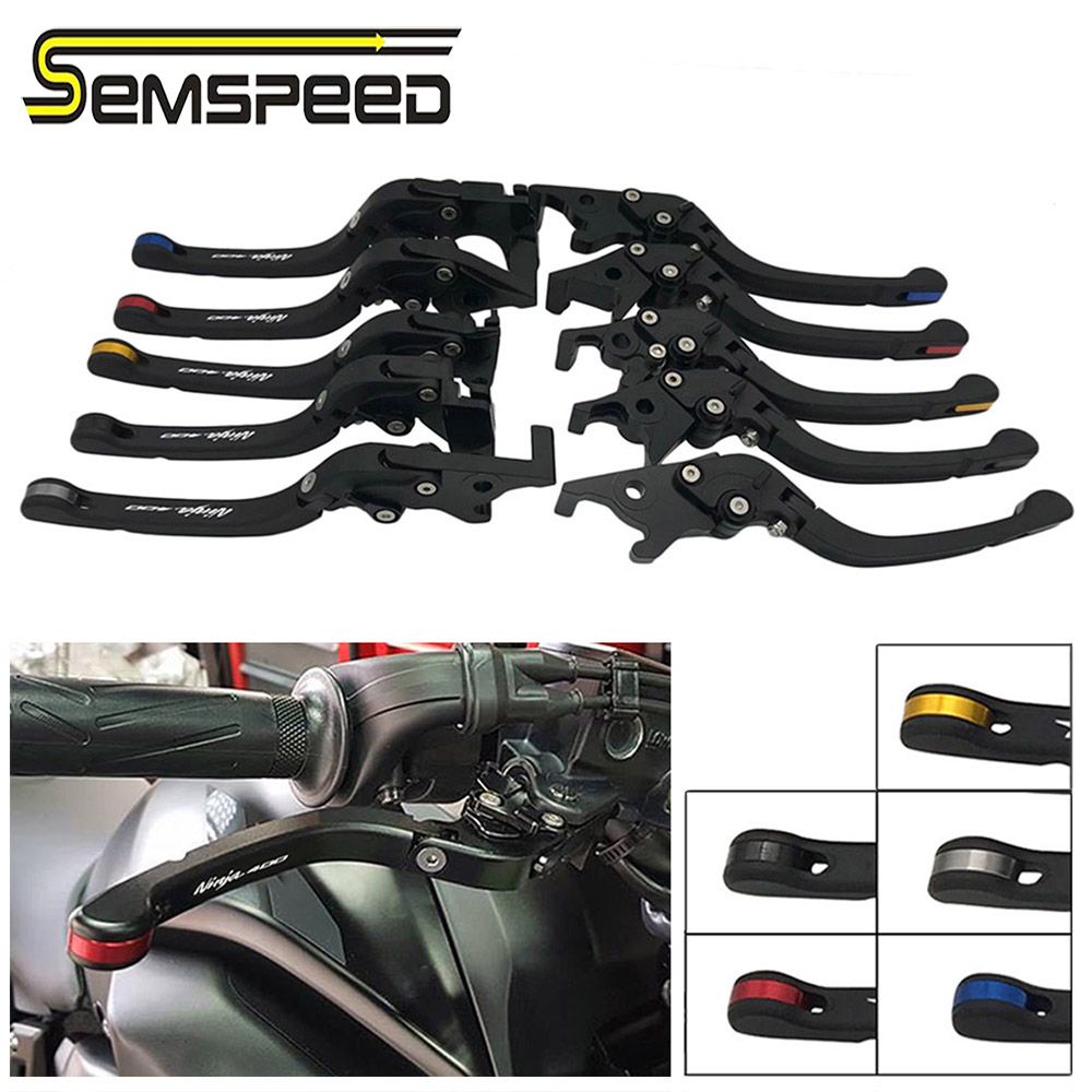 Semspeed カワサキ Ninja400 2018〜2020対応 CNC折りたたみ式調整可能ブレーキクラッチレバー 1ペア