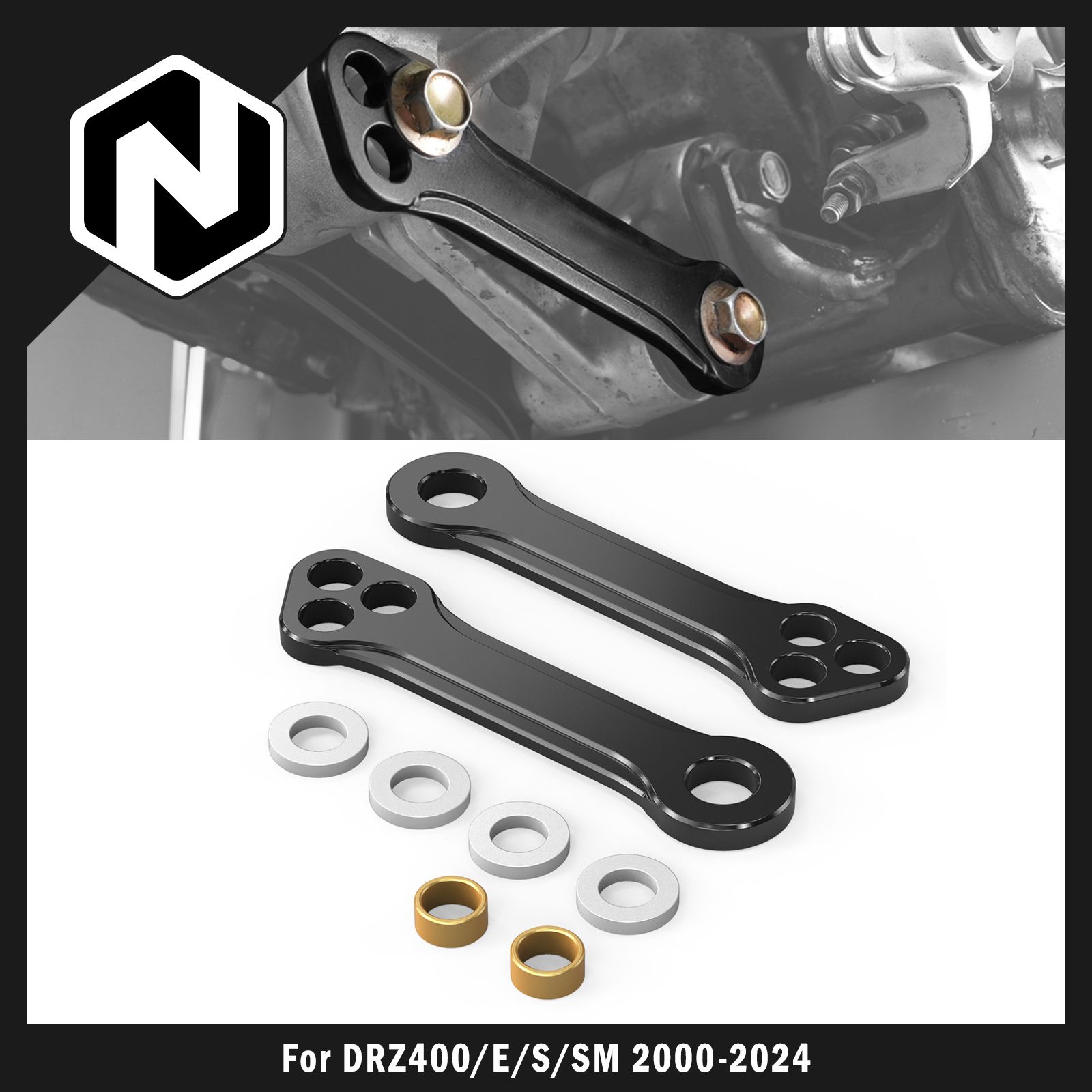 NICECNC スズキ DRZ400SM DRZ400S DRZ400E DR-Z400 2000〜2024対応 マルチレベル調整式ローダウンリンクキット