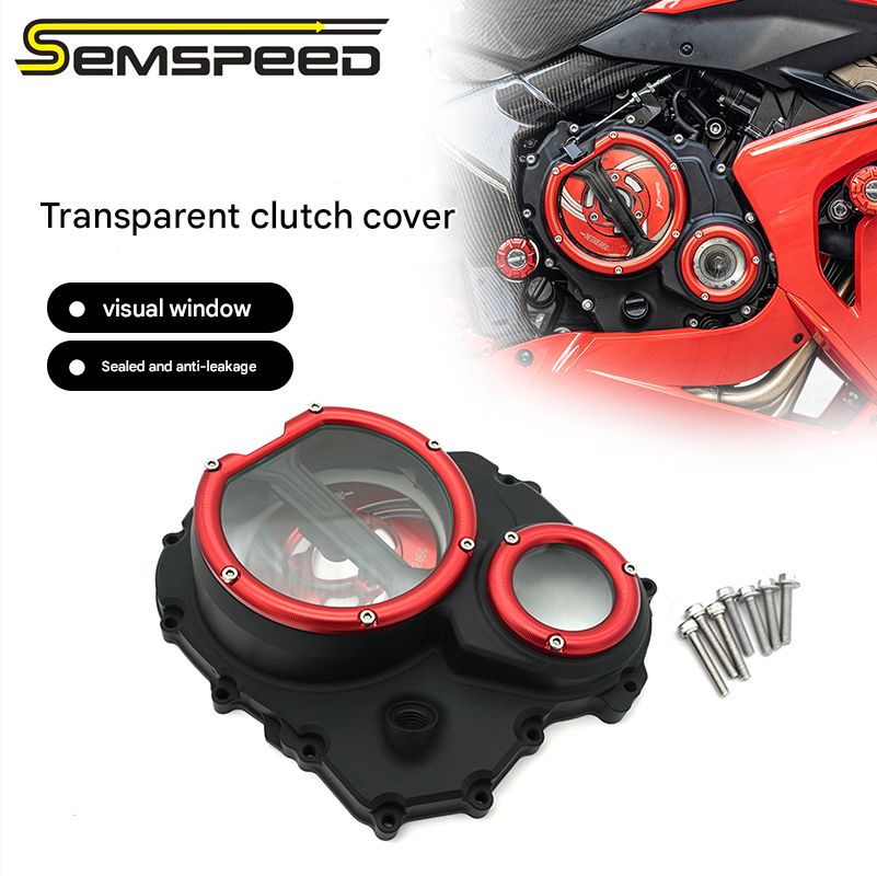 SEMSPEED ホンダ CBR650R 2019〜2023対応 右クランクケースカバー クリアクラッチエンジンカバー アルミ製