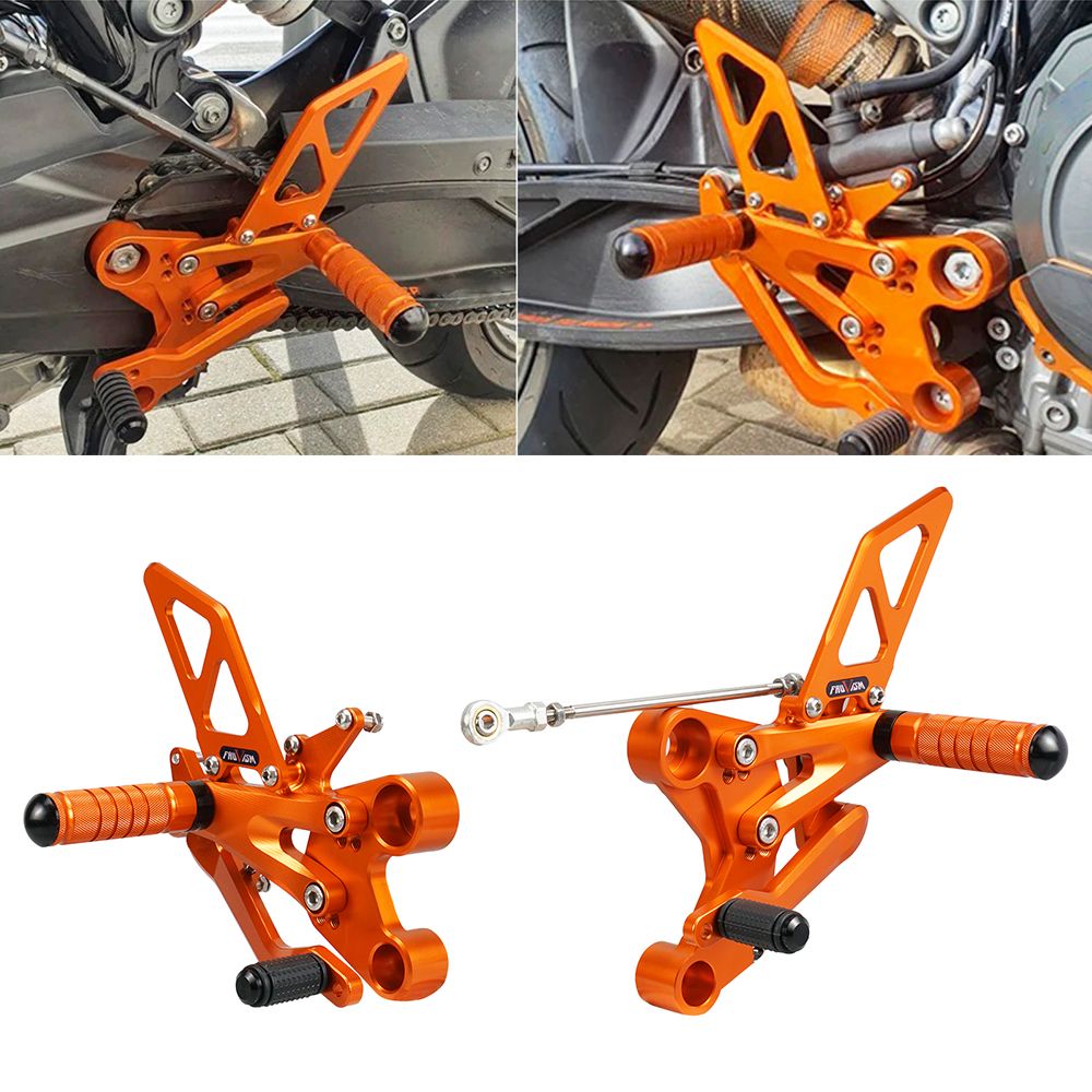 NICECNC KTM 890デューク 2020〜2023 790デューク 2018〜2023対応 調整可能リアセット フットペグ 左右1セット