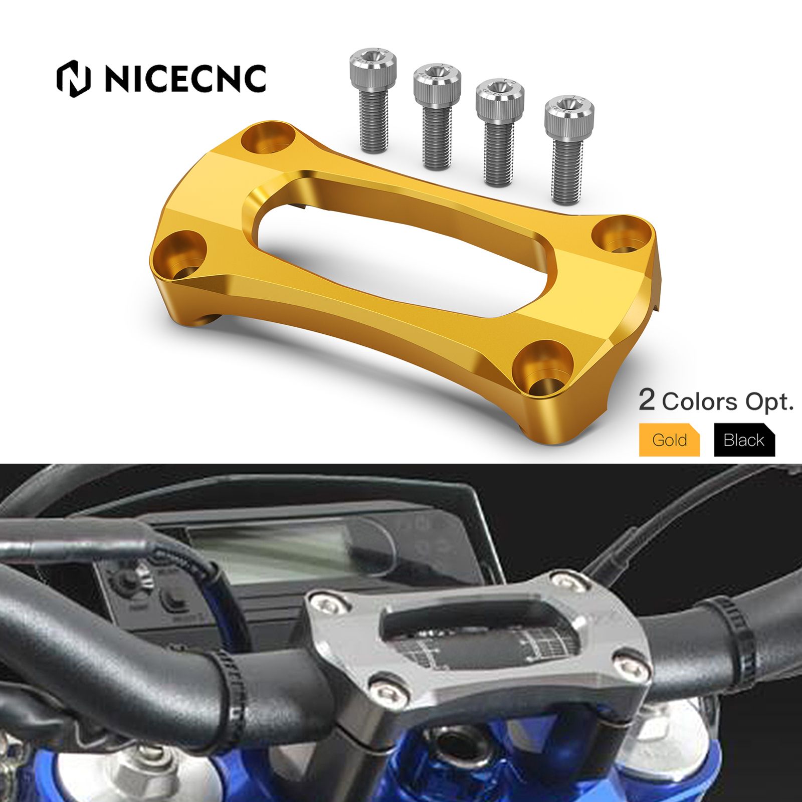 NICECNC スズキ RM125 RM250 2006〜2008 RMZ250 2007〜2019 RMZ450 2005〜2019 RMX450Z 2010〜2017対応 ハンドルバースタビライザーマウントライザークランプ 1-1/8インチ 28.6mm 7,142円