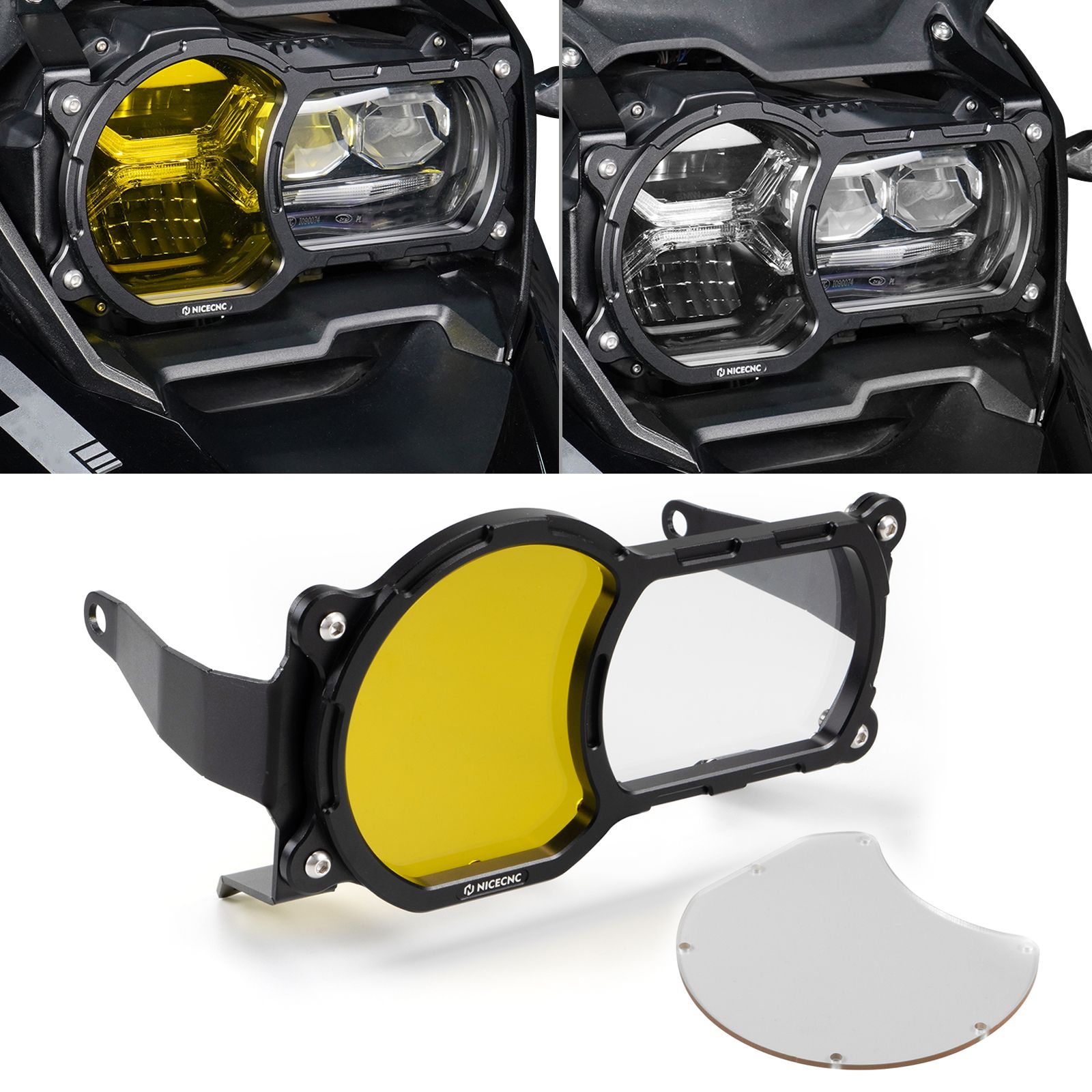 NICECNC BMW R1250GS 2020〜2023 R1250GSアドベンチャー 2020〜2024対応 ヘッドライトガードプロテクター アルミ製