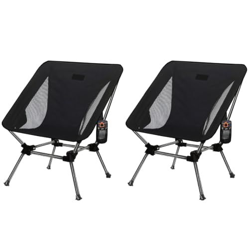DesertFox キャンプ椅子 2個セット アウトドア チェア 2WAY 高さ調節可能 ローチェア 軽量 【独自開発のカップホルダー】 耐荷重150kg コンパクト イス ロータイプ いす 収納袋付属 携帯便利 STas 6843fefb