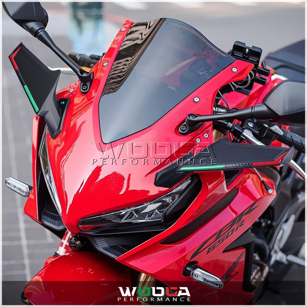 WOOGA 汎用エアロウイング ウインドディフレクター ABS製 ヤマハ スズキ カワサキ CBR650R ZX10RR対応 WG-C069