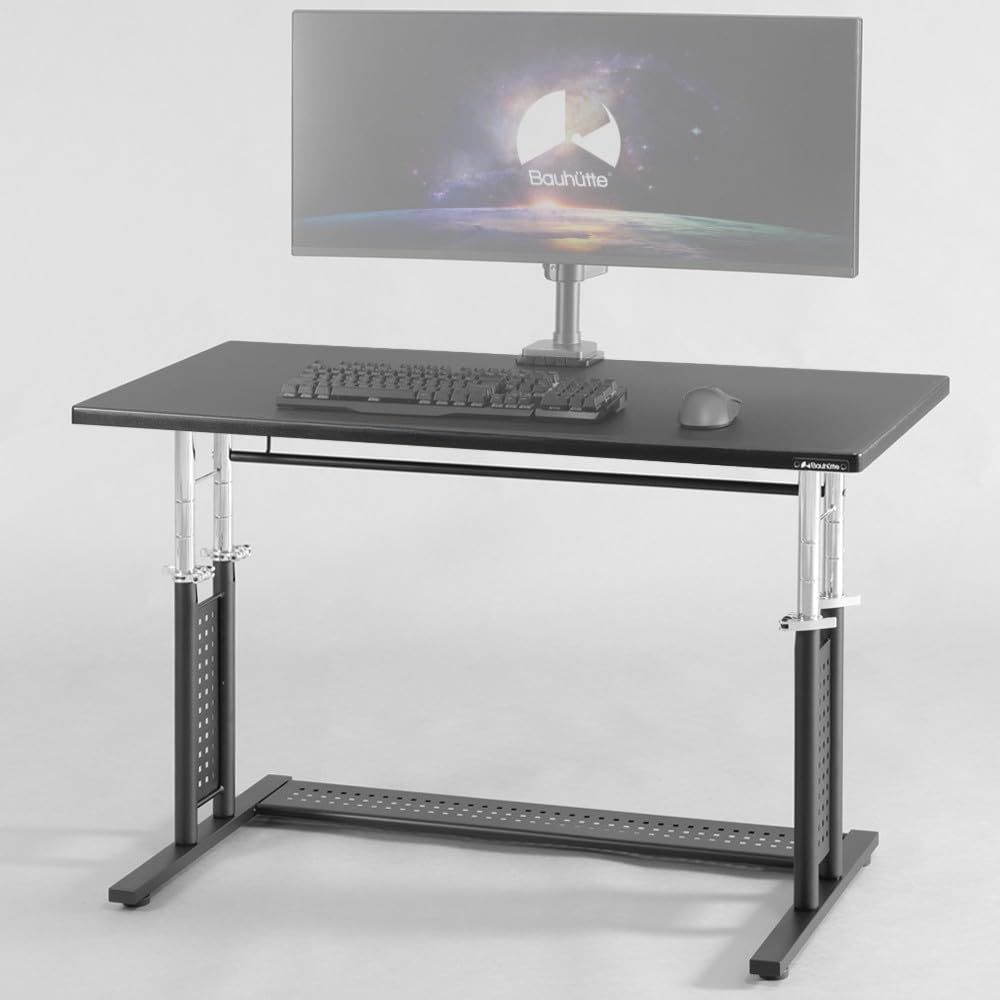Bauhutte ( バウヒュッテ ) ゲーミングデスクHD ミドル 昇降式 BHD-1000HDM-BK ( 幅 100 × 奥行 60 高さ 59.5 - 81 cm ) ブラックｍａ