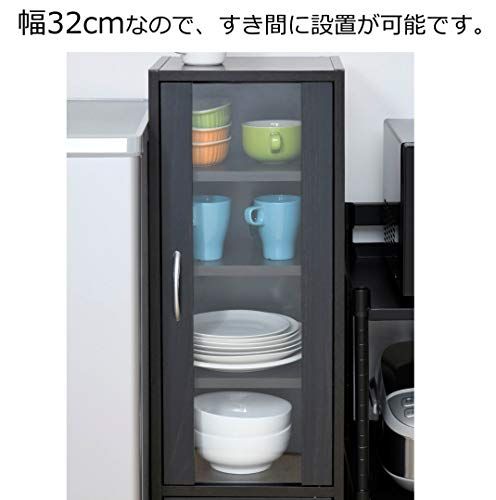 山善(YAMAZEN) 食器棚 (スリム) 幅32? (ハイタイプ) 高さ120×奥行29