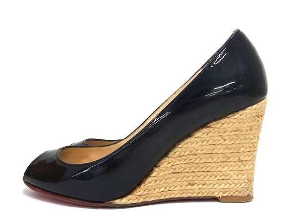 ルブタンパンプス35 Christian Louboutin クリスチャンルブタン パテントレザー ウェッジ