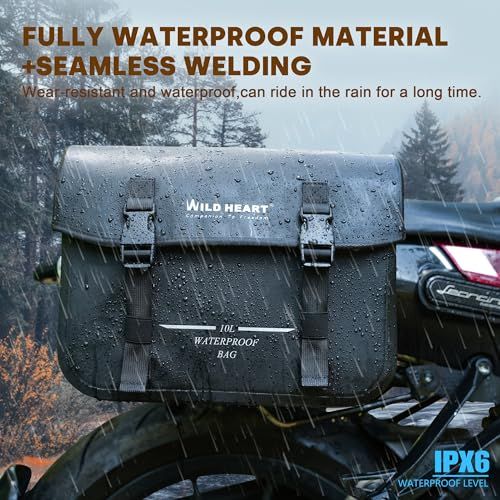 WILD HEART オートバイサドルバッグ防水バッグレトロテールバッグ 20L (10L*2) スポーツスターソフトテールダイナロードキング用レインカバー不要送料無料 8a03f95a