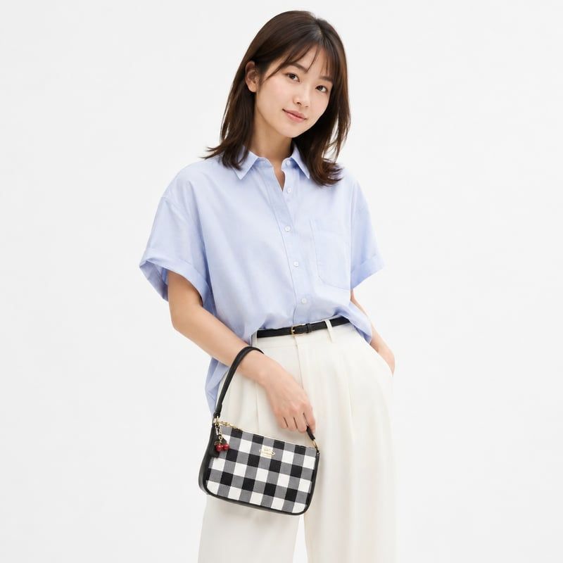 ?コーチ COACH　ノリータ 19・ギンガム プリント アンド チャーム　CEN01 IMA47