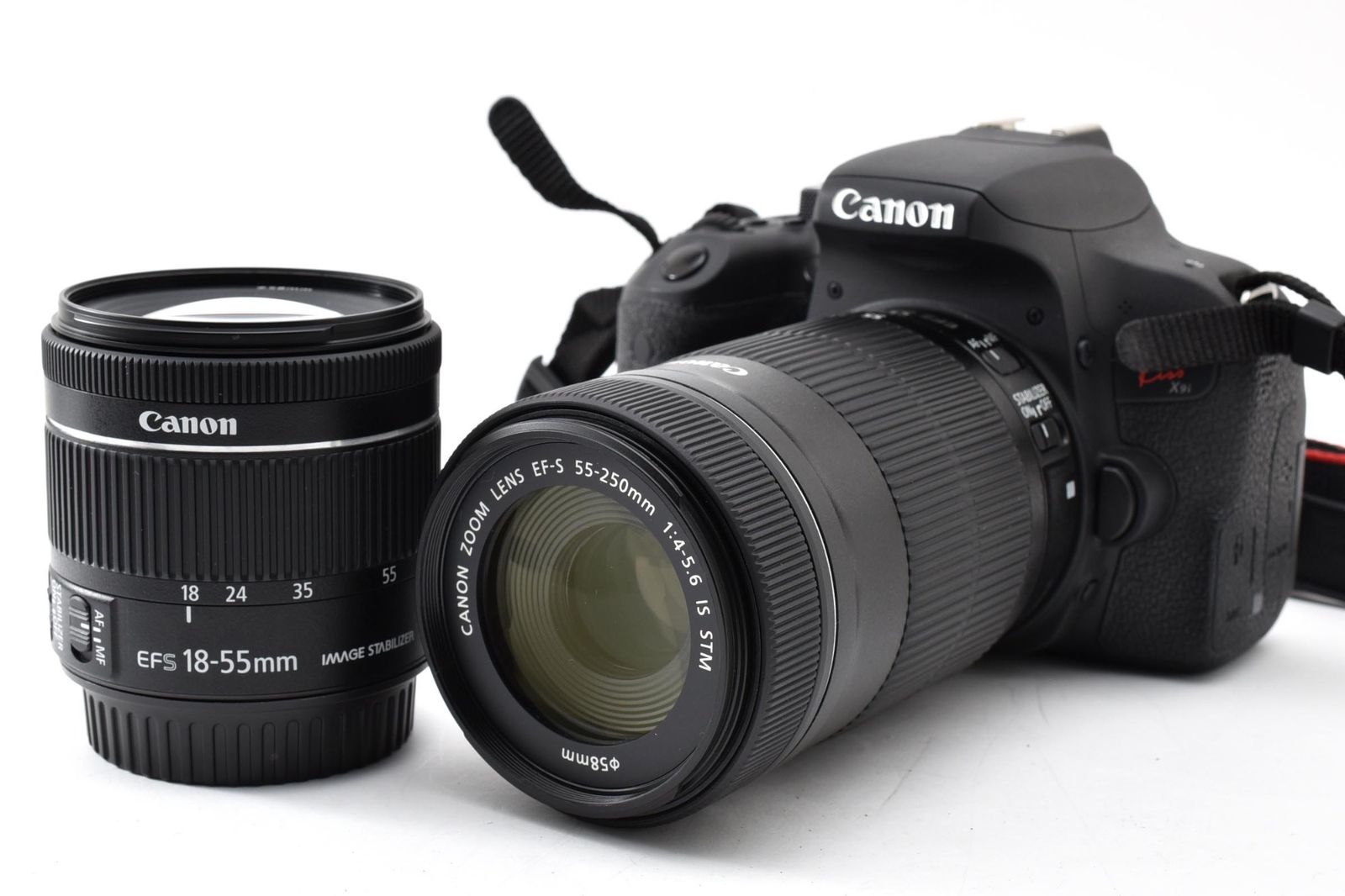 【レンズのみ】EOSkissx9 18-55mm 55-250mm 実用品 箱あり Canon キャノン EOS Kiss x9i / EF-S 18-55mm 3.5-5.6