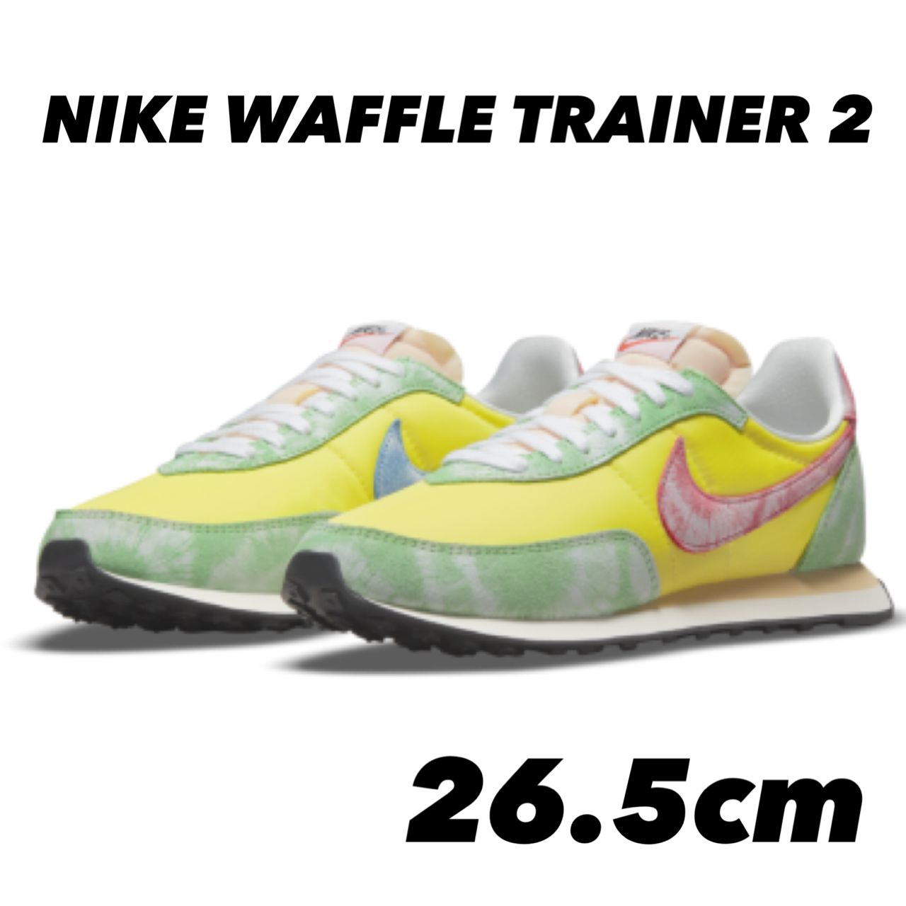 NIKE WAFFLE TRAINER 2 ナイキ ワッフル トレーナー 2 LIGHT VOLTAGE YELLOW/FUSION RED-LIGHT GREEN SPARK DM6221-702 26.5cm