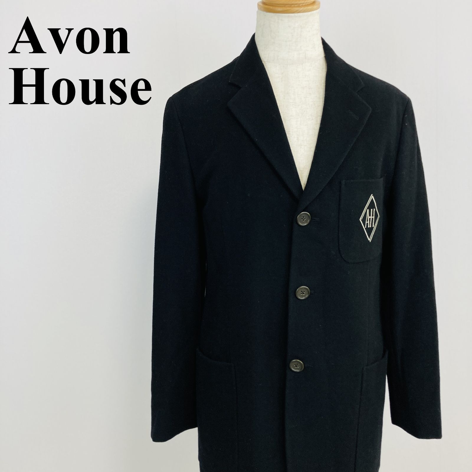 Avon House ウールジャケット ブラック 38(A6) L相当 0432K