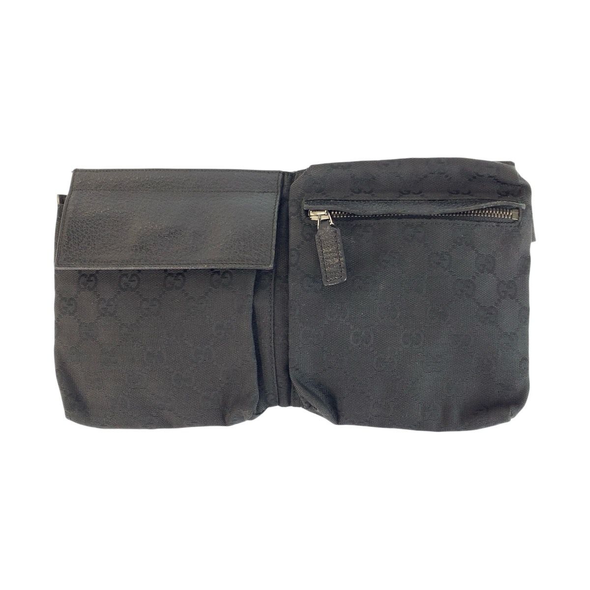 GUCCI グッチ ブラック 黒 シルバー金具 GGキャンバス/レザー 28566