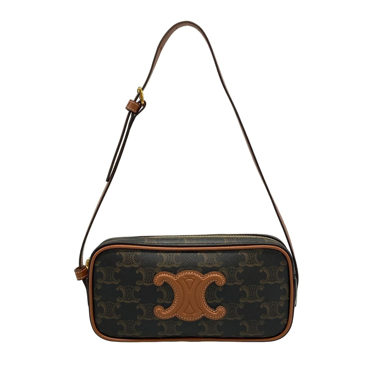 CELINE(セリーヌ) ハンドバッグ キュイル トリオンフ ミニカメラ 10J582EGP.04LU タン(黒×ブラウン) ミニバッグ