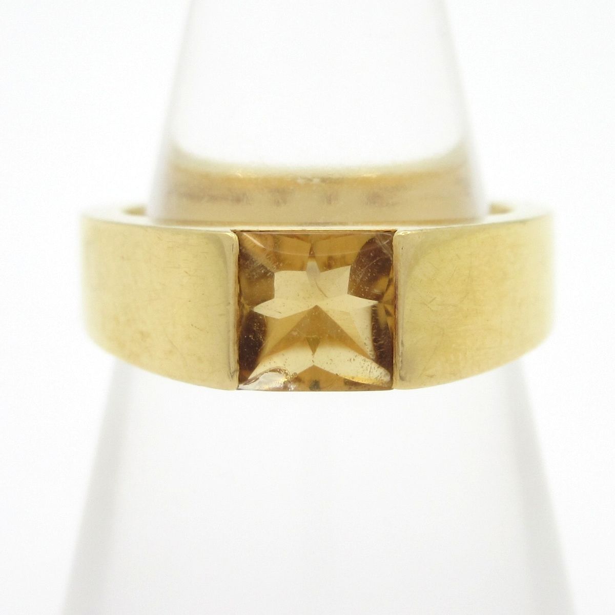 Cartier(カルティエ) リング 50美品 タンクリング B4035750 K18YG×ダークイエロー