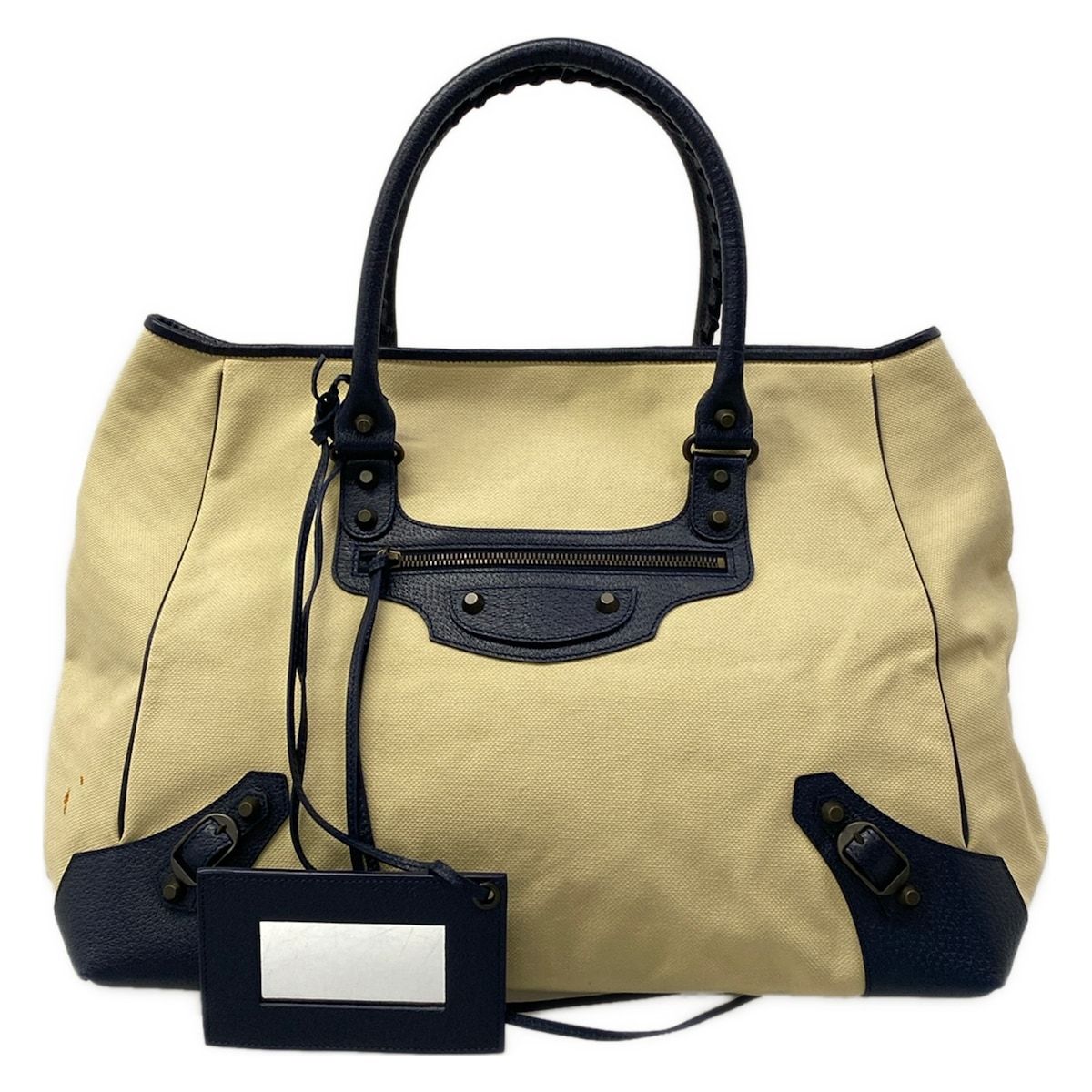 BALENCIAGA(バレンシアガ) トートバッグ ザ・サンデー 228755 アイボリー×ダークネイビー レザー