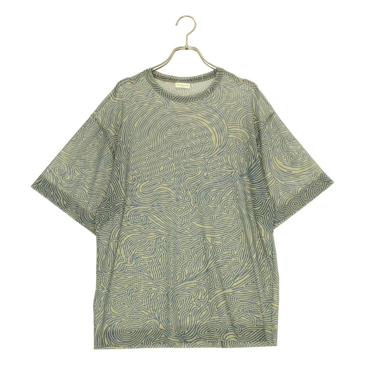 DRIES VAN NOTEN / ドリスヴァンノッテン | 2024SS | シアー 総柄 Tシャツ | S | グリーン系 | レディース