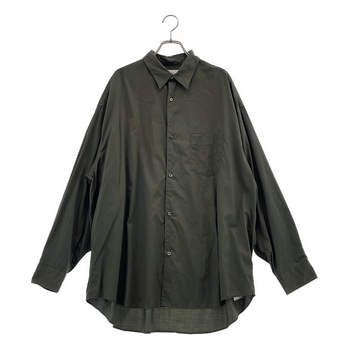 Graphpaper / グラフペーパー | 2025AW | Silicon Poplin Oversized Regular Collar Shirt オーバーサイズ レギュラーカラーシャツ | 1 | カーキ | メンズ
