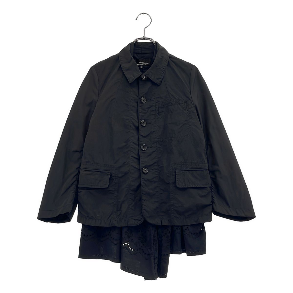 tricot COMME des GARCONS / トリココムデギャルソン | 2021SS | 異素材 ドッキング レイヤード ジャケット | S | ネイビー | レディース