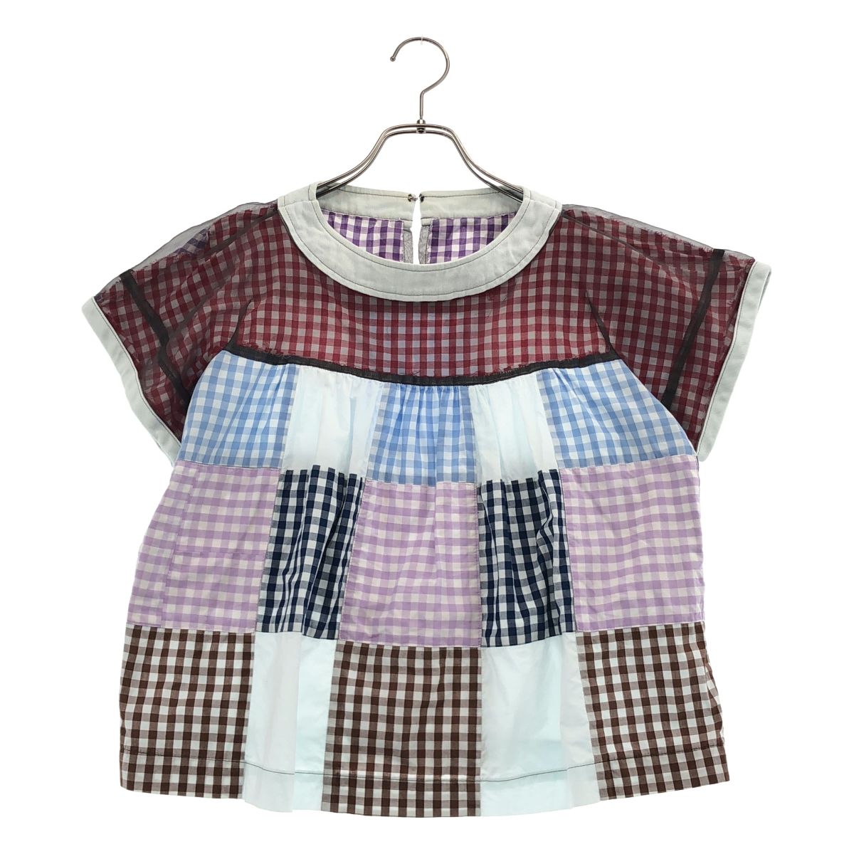 tricot COMME des GARCONS / トリココムデギャルソン | 2013SS | チェック パッチワーク シアー プルオーバーシャツ | S | マルチカラー | レディース