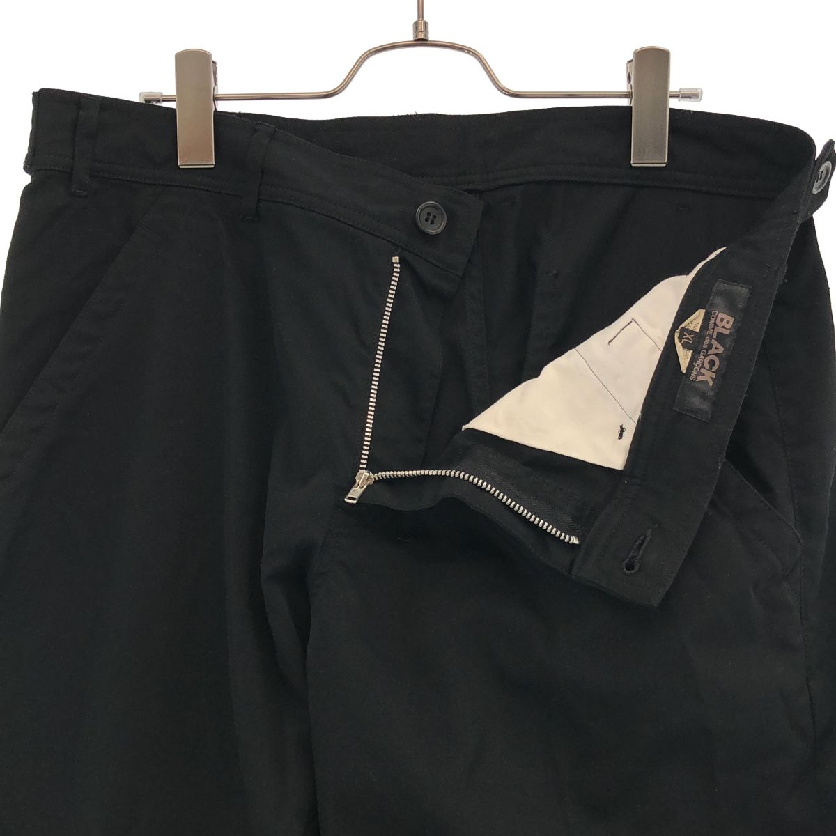 BLACK COMME des GARCONS / ブラックコムデギャルソン | 2016AW | 特殊加工 裾ジップ ワイド パンツ | XL | ブラック | メンズ BLACK COMME des GARCONS / ブラックコムデギャルソン | 2016AW | 特殊