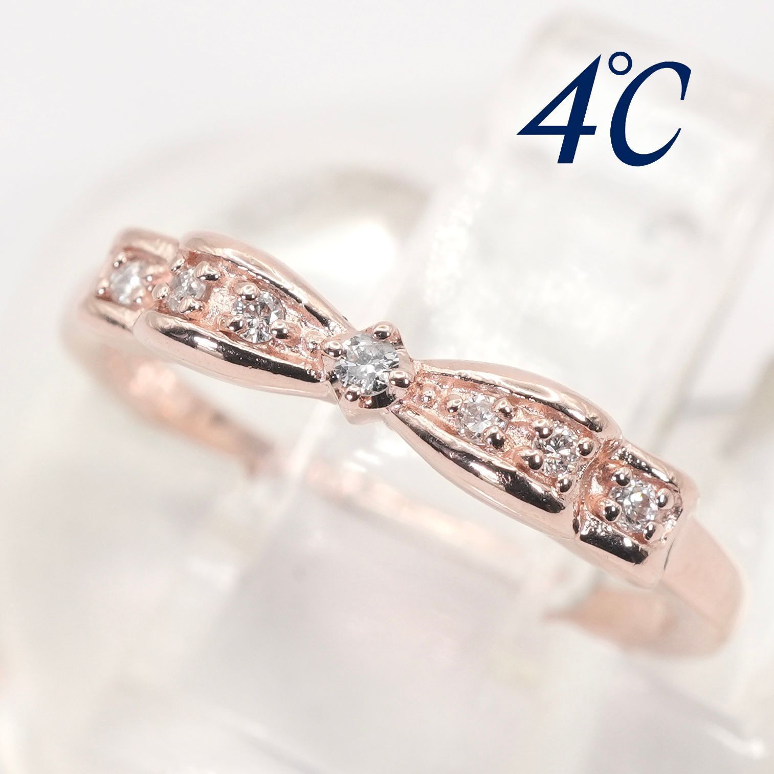 美品 4℃ K10 リボンモチーフ リング ダイヤモンド /26-0399 27,860円