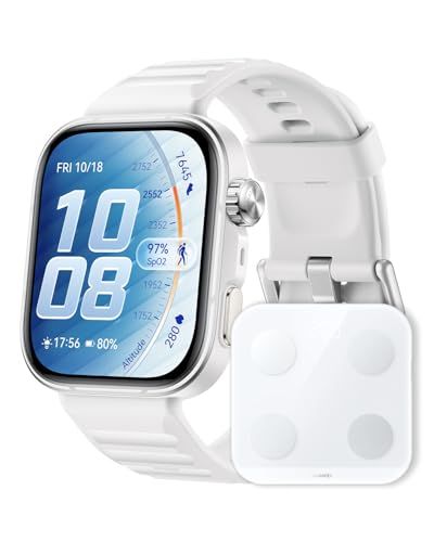 【体組成計セット】HUAWEI WATCH FIT 5 Pro スマートウォッチ 薄型軽量 ゴルフ機能 1.92インチ大画面 3000nits高輝度 ワークアウト サファイアガラス GPS内蔵 転倒検知 心電図 健康管理 10日間ロングバッテ 3c36083c