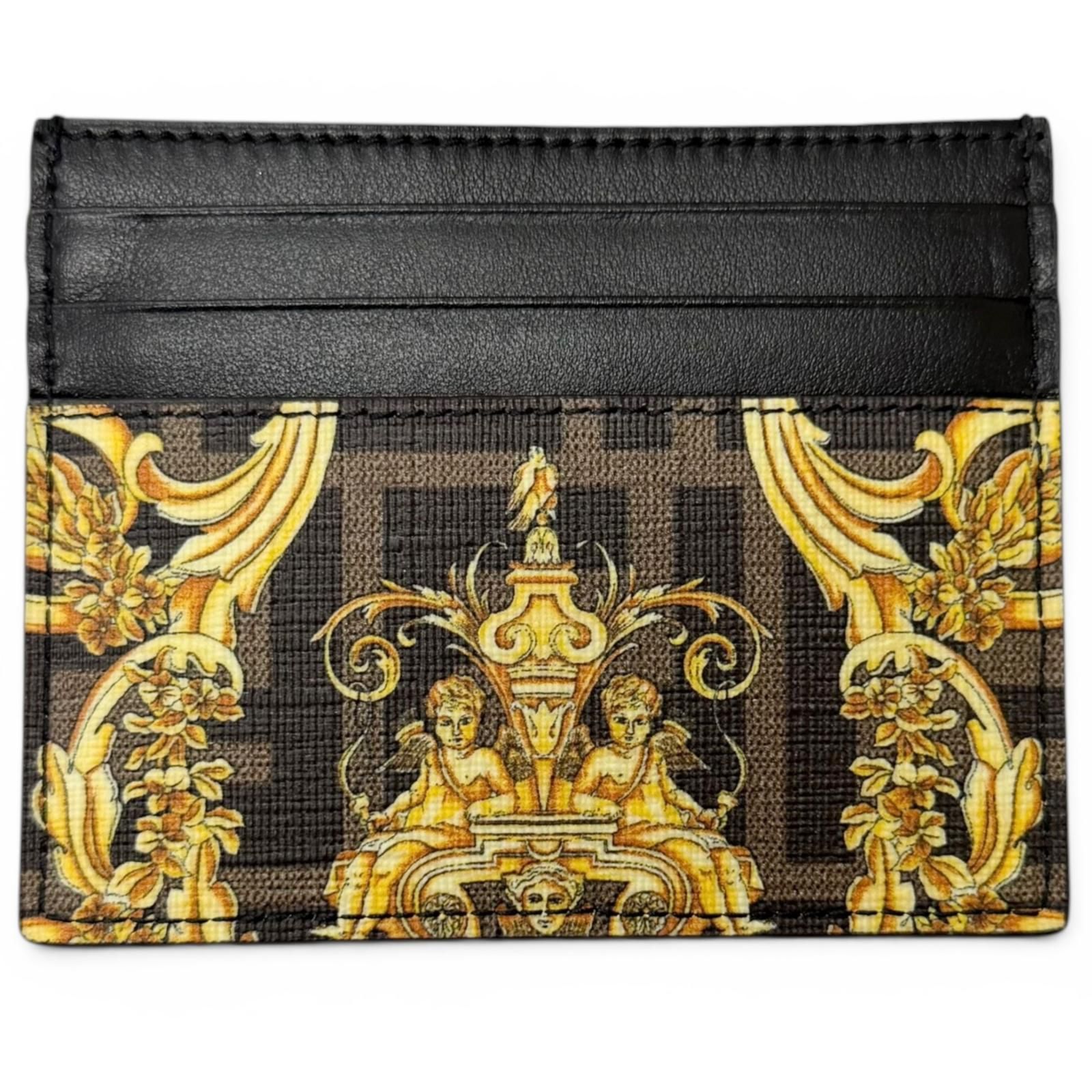 未使用品□FENDI VERSACE フェンディ ヴェルサーチ FENDACE フェンダーチェ 7M0164 ズッカ バロック柄 レザーカードケース イタリア製 31,200円