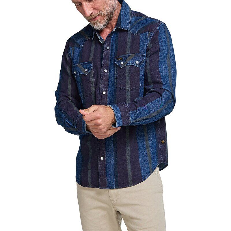 ハウラーブラザーズ メンズ トップス シャツ デニム Howler Brothers Dust Up Denim Snapshirt Mens Driver StripeEggplant ストライプ 26,128円